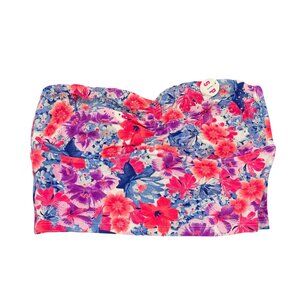 Victoria’s Secret PINK Floral Strapless Rhinestone Bandeau Top NWT Women’s Small